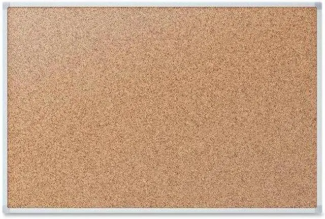 Main image of Mead Cork Surface Bulletin Board - 4" Height x 3" Width - Cork Surface - Oak Aluminum Frame
