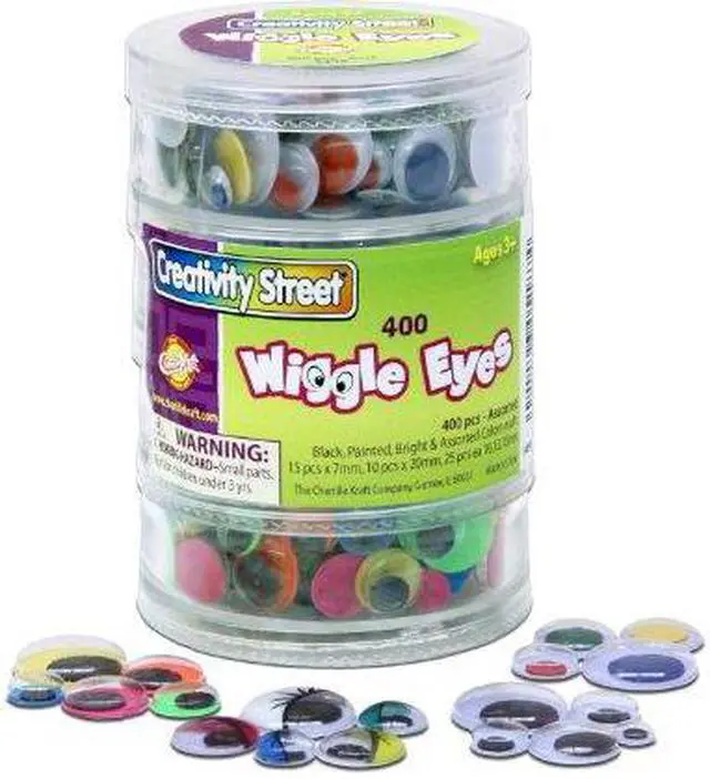 Main image of ChenilleKraft Stacking Jar Wiggle Eyes - 400 Piece(s) - 0.28", 0.39", 0.47", 0.59", 0.79" - Assorted