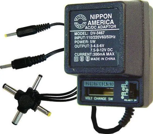 Alt view image 3 of 5 - NEW NIPPON DV3467 AC/DC 300mA POWER ADAPTER 6 WAY UNIVERSAL PLUG