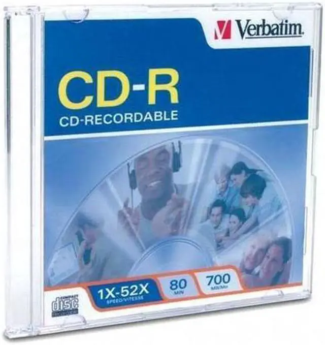 Main image of Verbatim 700MB 52X CD-R Single Slim Jewel Case Disc Model 94776