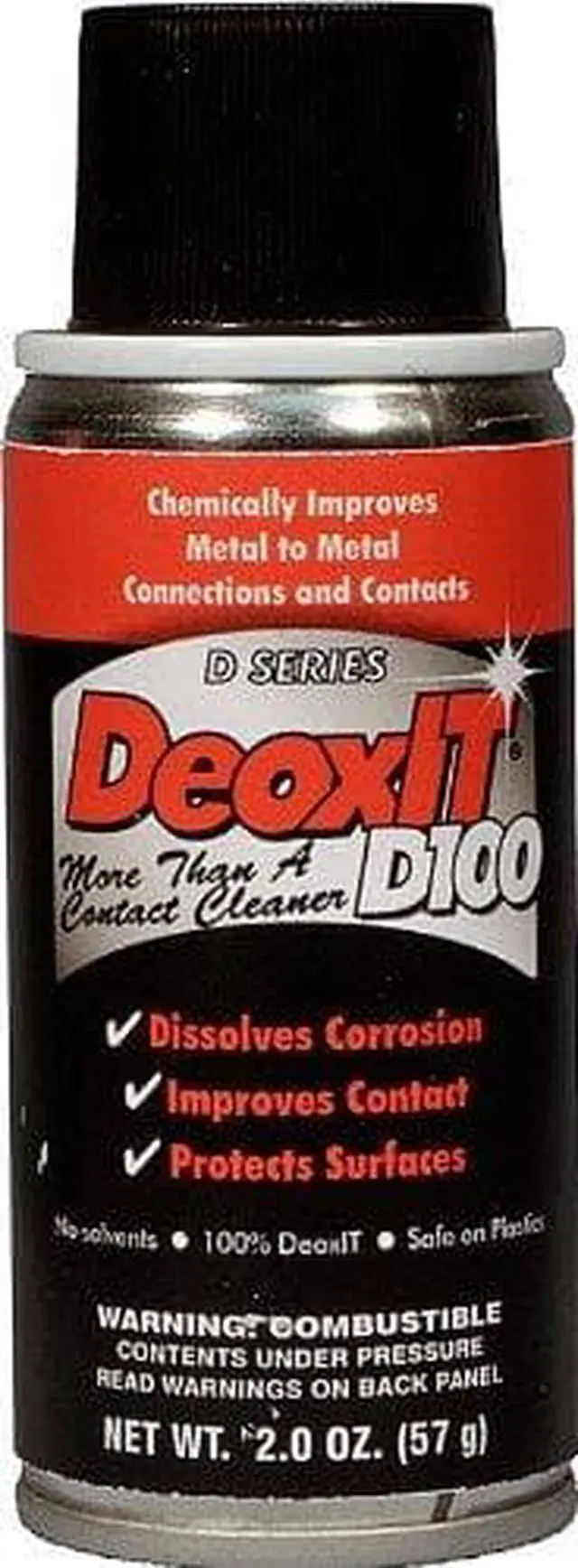Alt view image 2 of 7 - DeoxIT D100 Contact Cleaner 100% Spray, 2 oz