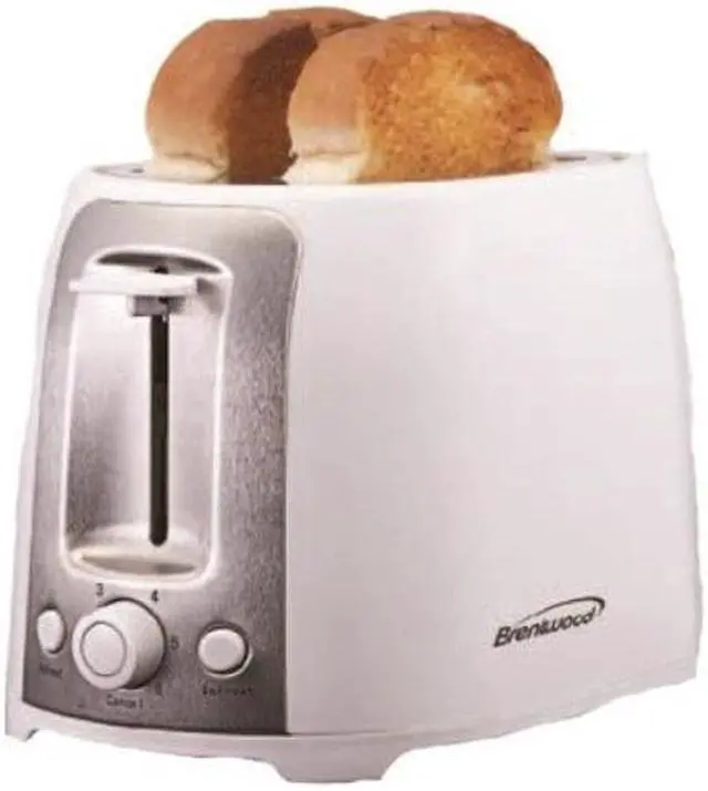 Main image of Brentwood TS-292W White and Stainless Steel 2 Slice Cool Touch Toaster