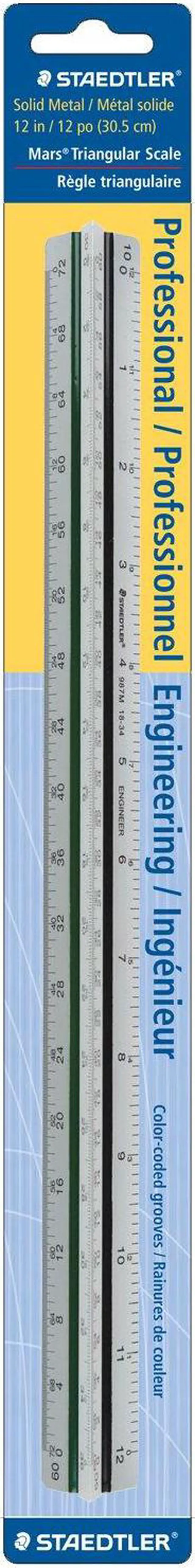 Alt view image 2 of 13 - Staedtler Engineers Pro Triangular Scale Mars ALM 12" Silver 987M1834BK