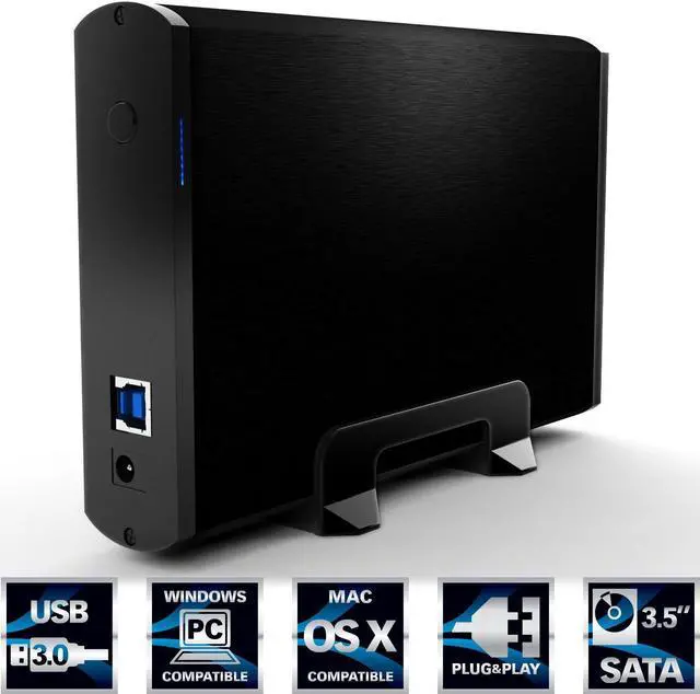 Alt view image 7 of 15 - Sabrent EC-GD35 3.5" Sata Hard Drive Aluminum USB 3.0 Enclosure