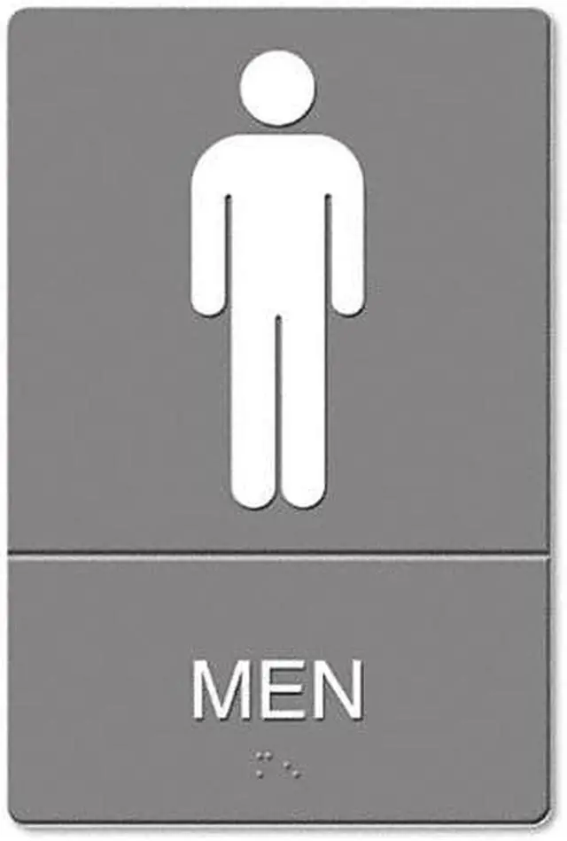 Alt view image 3 of 12 - Headline Sign ADA Sign Men Restroom Symbol w/Tactile Graphic Molded Plastic 6 x
