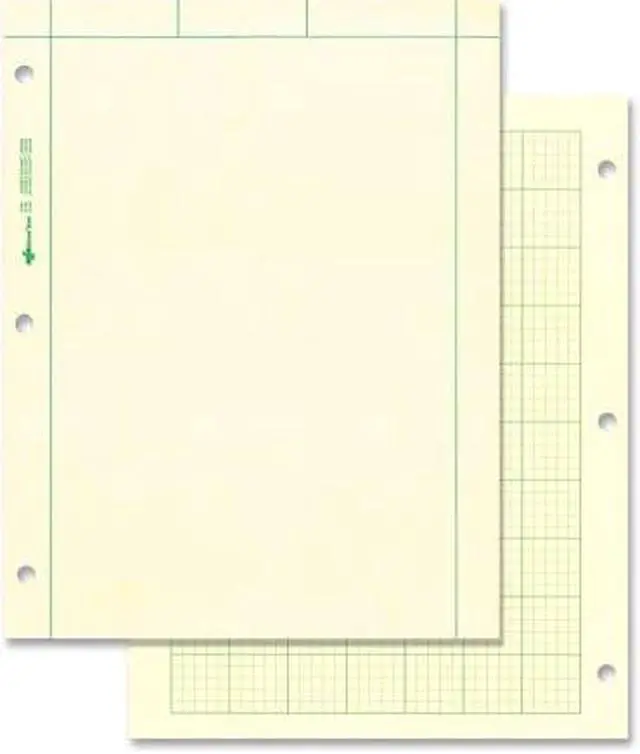 Alt view image 3 of 7 - Rediform Computation Pads 5"x5" Quad 8-1/2"x11" 100 Sheets Green 42382