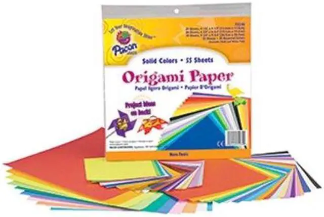 Alt view image 2 of 2 - Pacon 72230 Origami Paper, 30 lbs., 9-3/4 x 9-3/4, Assorted Bright Colors, 55 Sheets/Pack