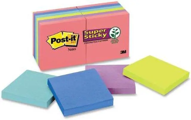 Alt view image 2 of 20 - Post-it Pads in Rio de Janeiro Colors 3 x 3 90-Sheet 12/Pack 65412SSUC