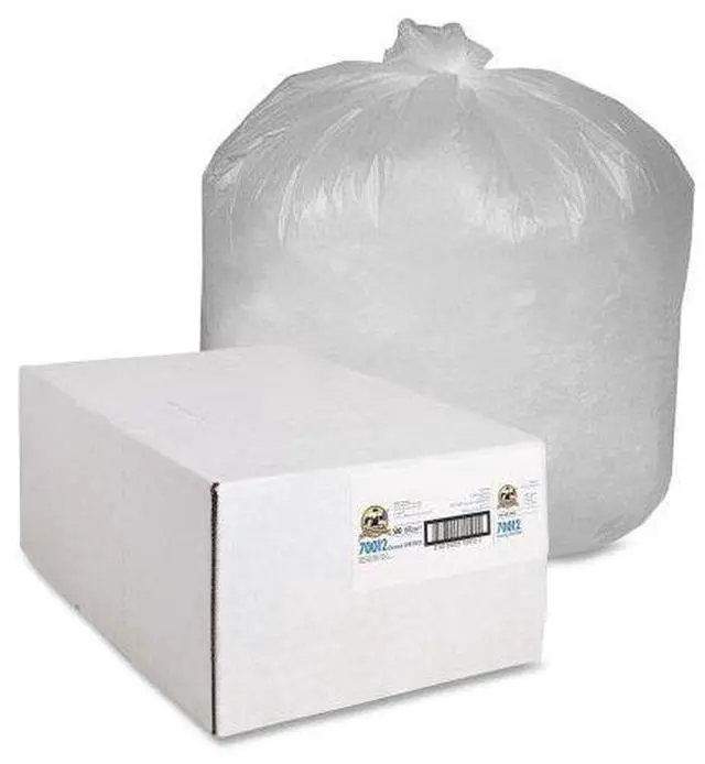 Alt view image 2 of 13 - Genuine Joe Can Liners 31-33 Gal 9mic/.35mil 33"x39" 500/CT Translucent 70012