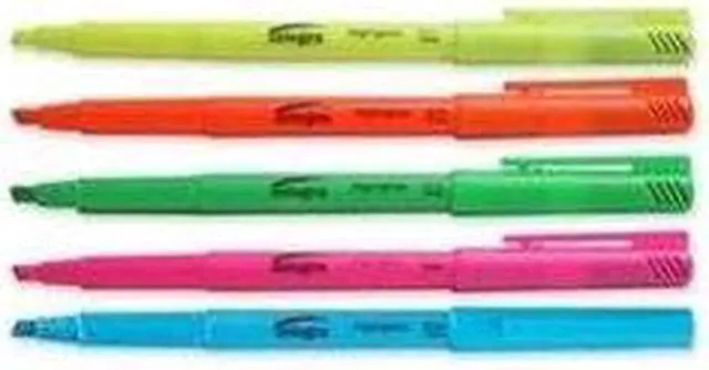 Alt view image 2 of 11 - Integra Pen Style Highlighter Chisel Tip 5 Color/ST Fluorescent AST 36180