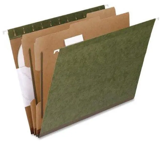 Alt view image 4 of 14 - Tops Pendaflex 59254 2   Expansion Hang Folders  Letter  6-Section  GN  10/box