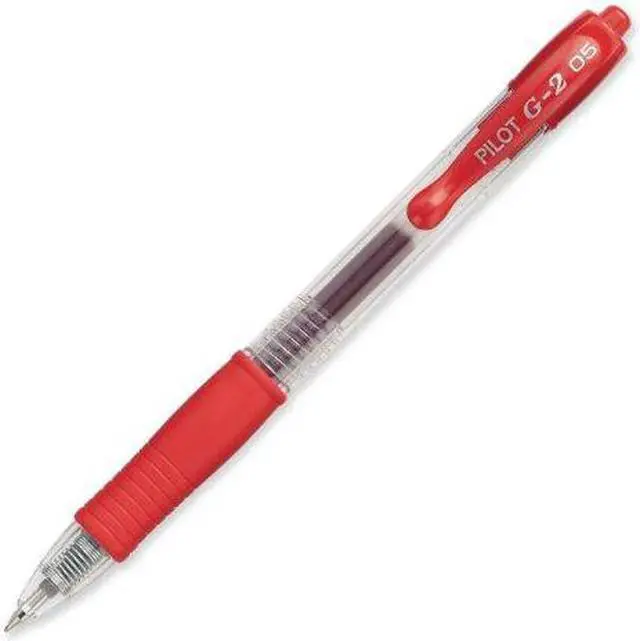 Alt view image 3 of 9 - Pilot 31105 G2 Rollerball Pen Extra Fine Pen Point Type - 0.5 mm Pen Point Size - Red Ink - 12 / Dozen