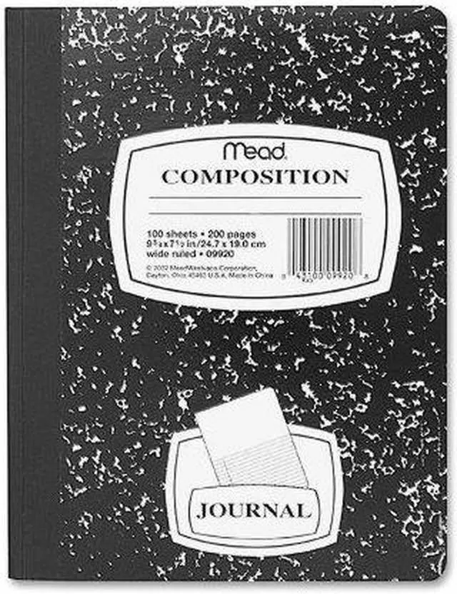 Alt view image 3 of 9 - Mead Composition Book Special Ruled 9-3/4"x7-1/2" Black Marble 09920