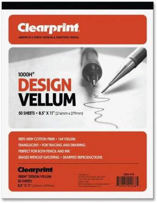 Alt view image 3 of 8 - Clearprint Design Vellum Paper 16lb White 8-1/2 x 11 50 Sheets/Pad 10001410