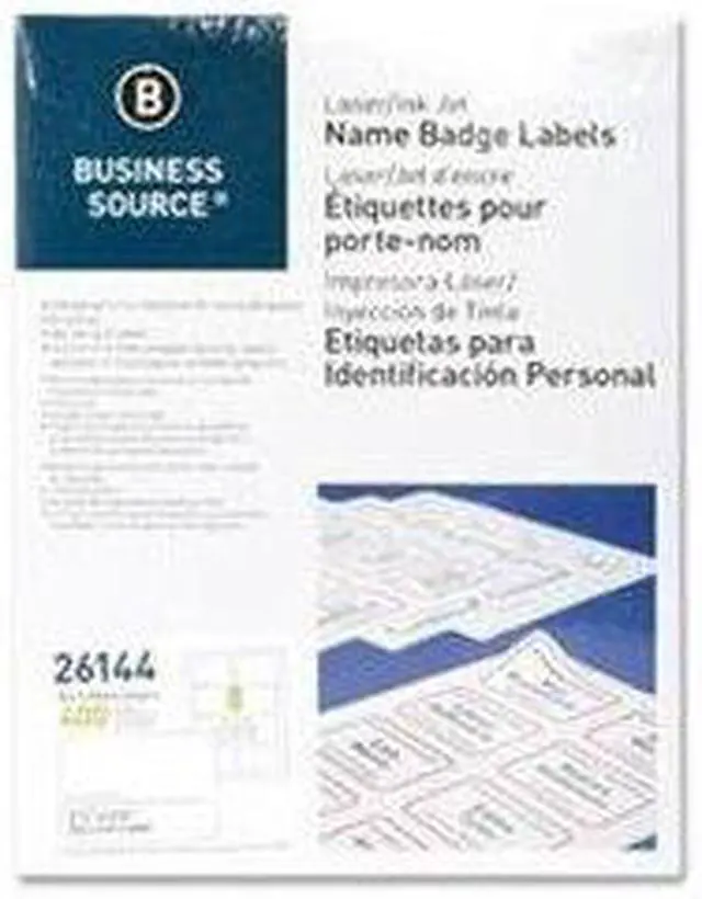 Alt view image 6 of 12 - Business Source Name Badge Labels 2-1/3"x3-3/8" 400/PK Plain White 26144