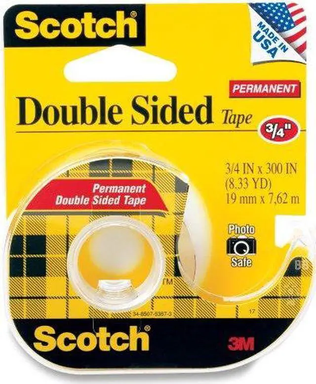Alt view image 4 of 8 - 3M MMM237 Doubte-Sided Tape- Permanent- .75in.x300in.- Transparent
