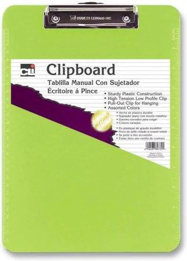 Alt view image 3 of 5 - Charles Leonard Plastic Clipboard Rubber Grip 9"x1/2"x12-3/4" Neon Green 89725