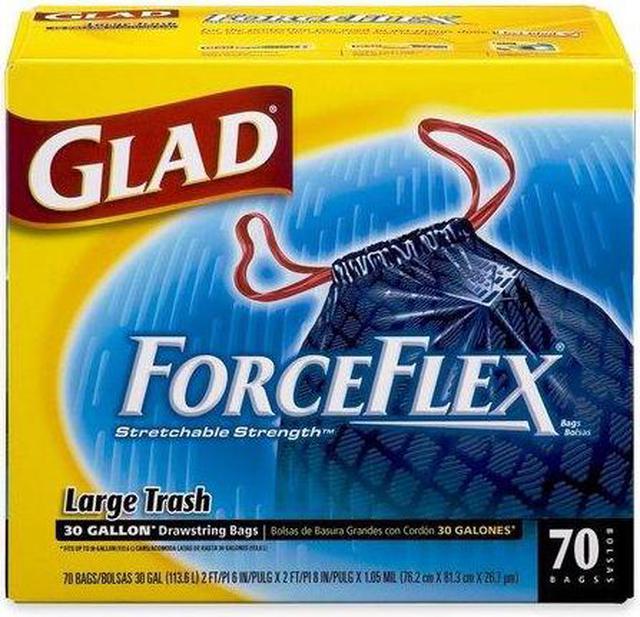 ForceFlexPlus Drawstring Large Trash Bags, 30 gal, 1.05 mil, 30 x