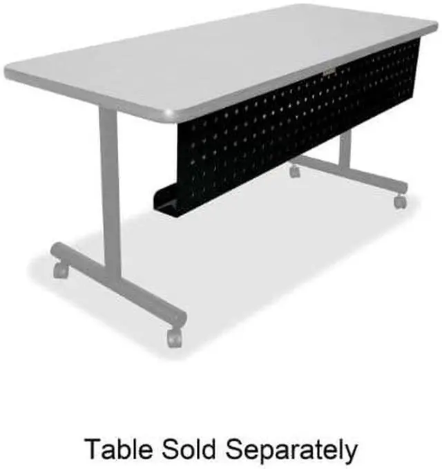 Alt view image 3 of 10 - Lorell 60684 Rectangular Training Table Modesty Panel 42" Width x 3" Depth x 10" Height - Steel - Black