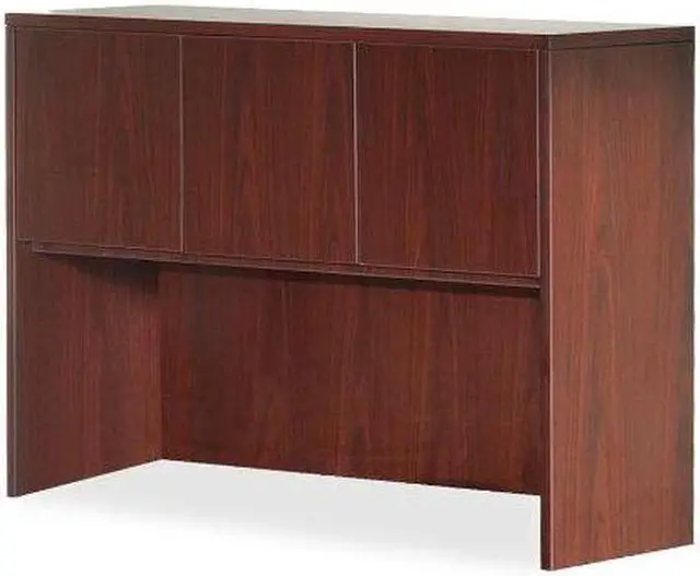 Alt view image 3 of 16 - Lorell Hutch w/Doors 60"x15"x36" Mahogany 69912