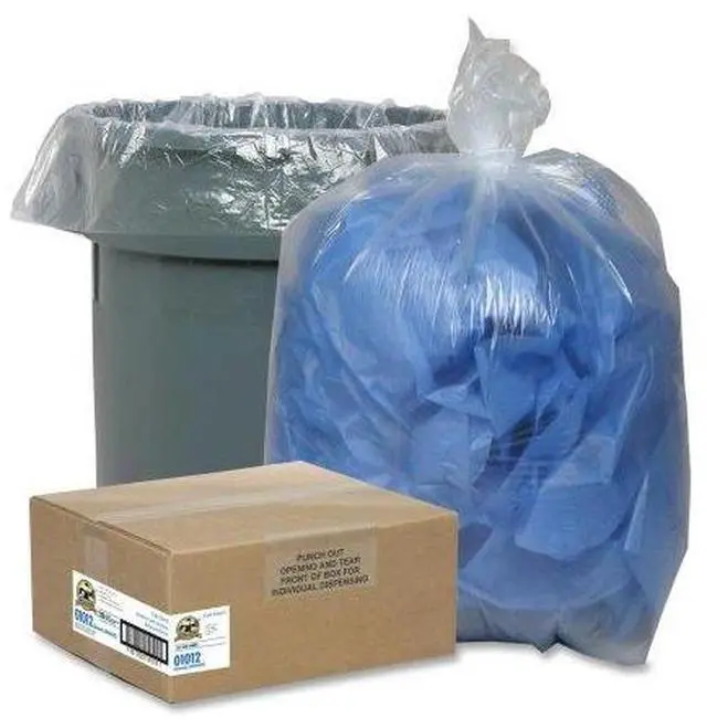 Alt view image 4 of 7 - Genuine Joe Trash Can Liners 7-10 Gallon .6Mil 24"x23" 500/CT Clear 01010