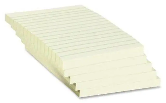 Alt view image 5 of 13 - Business Source Recycled Adhesive Note Pads Lined 4"x6" 5/PK Yellow 36619