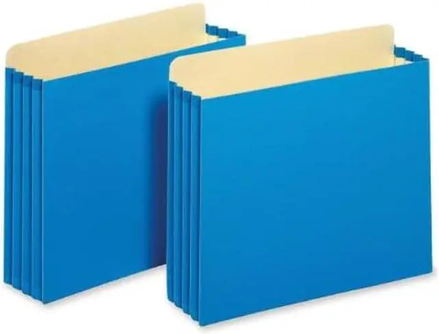 Alt view image 3 of 9 - 3 1/2 Inch Expansion File Pockets, Straight, Letter, Blue, 10/Box