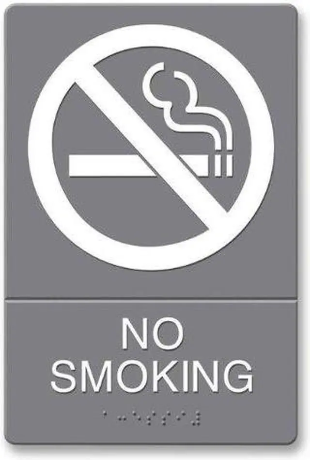 Alt view image 2 of 6 - Headline Sign ADA Sign No Smoking Symbol w/Tactile Graphic Molded Plastic 6 x 9