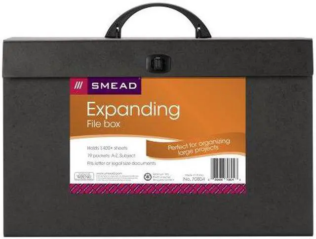 Alt view image 2 of 10 - Smead Expanding File Case A -Z 19 Pockets 10"x15" Black 70804