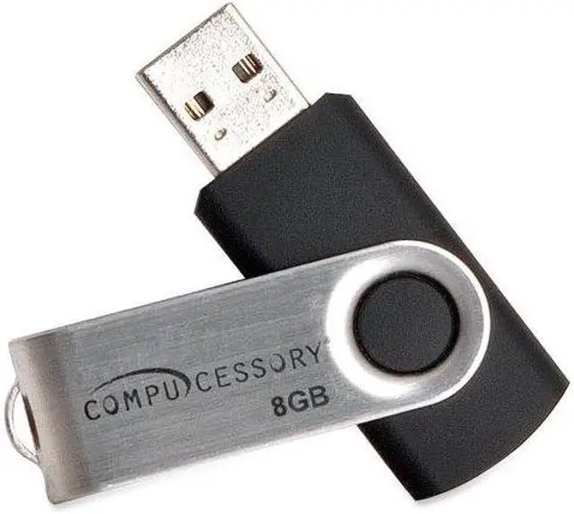 Alt view image 3 of 10 - Compucessory 8GB Password Protected USB Flash Drive, Black / Aluminum 26466