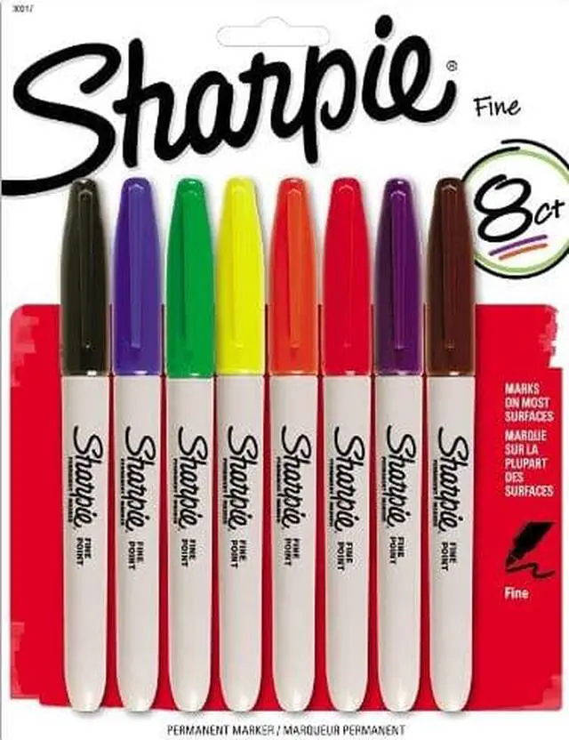 Alt view image 2 of 11 - Sharpie Permanent Marker Fine Point 8/PK Assorted 30217PP