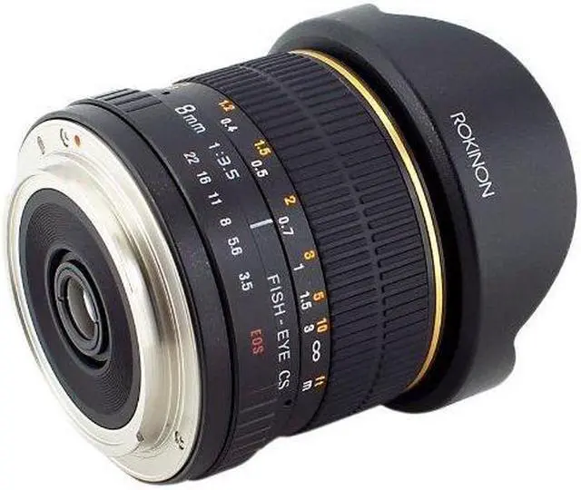 Alt view image 7 of 18 - Rokinon FE8MC 8mm f/3.5 Aspherical Fisheye Lens for Canon DSLR Cameras Black
