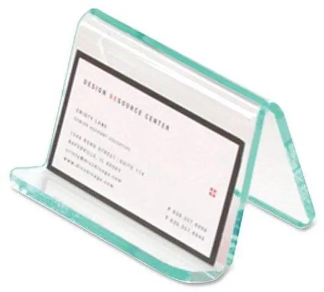 Alt view image 3 of 19 - Lorell Business Card Holder 3-1/4"x3"x2-5/8" Clear/Green 80657