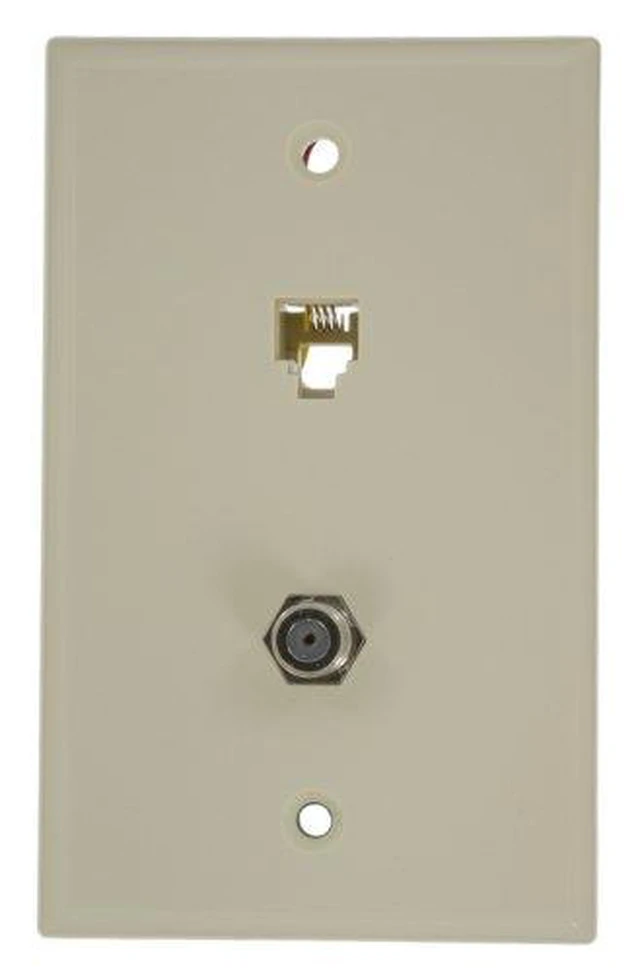 Alt view image 4 of 9 - 4 Pair With F Connector Standard Plate Almond