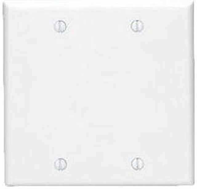 Alt view image 2 of 10 - Leviton 88025 White Two Gang Blank Wall Plate