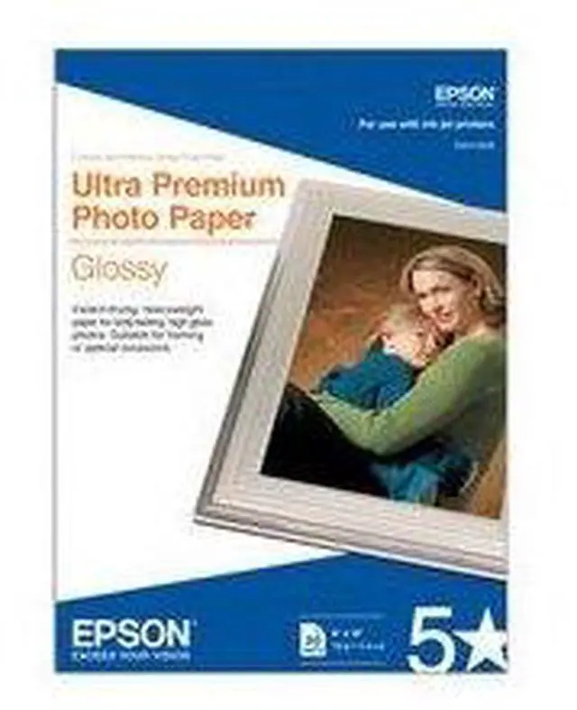 Alt view image 3 of 11 - Epson Ultra Premium Photo Paper - 8" x 10" - 305g/m? - Glossy - 96 ISO Brightness - Bright White