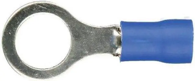 Alt view image 2 of 5 - Install Bay BVRT14 Blue Vinyl 16/14 Gauge 1/4' Insulated Ring Terminal (100/pk)