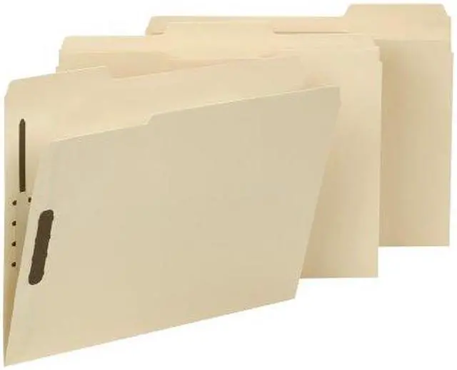 Alt view image 2 of 18 - Smead 1/3 Tab Cut Letter Recycled Fastener Folder - 8 1/2" x 11" - 2 x 2K Fastener(s) - Top Tab Location - Assorted Position Tab Position - Manila - Manila - 10% - 50 / Box
