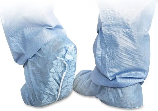 Alt view image 3 of 6 - Medline CRI2003 Polypropylene Non-Skid Shoe Covers, Blue, X-Large Case of 100 EA