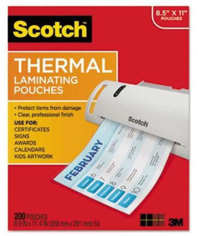 Alt view image 3 of 20 - Scotch Letter Size Thermal Laminating Pouches 3 mil 11 2/5 x 8 9/10 200 per Pack TP3854200