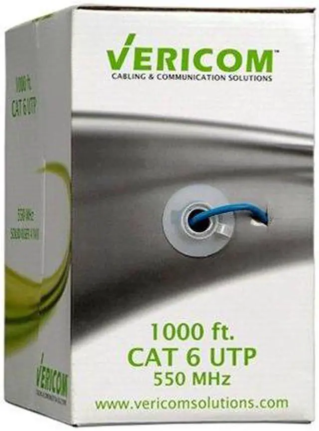 Alt view image 2 of 5 - VERICOM MBW6U-01445 CAT6 UTP Solid Riser CMR Cable, 1,000ft Pull Box ,Yellow