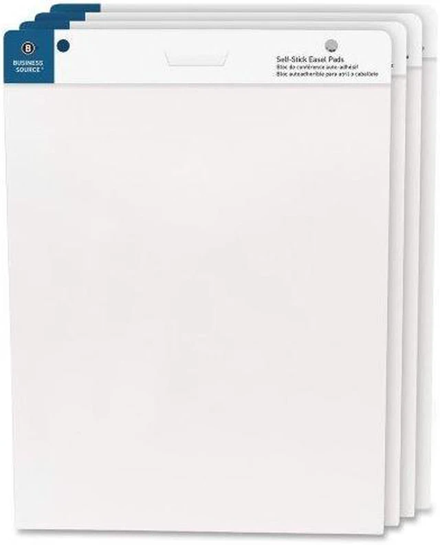 Alt view image 4 of 9 - Business Source Self-Stick Easel Pads 25"x30" 30 Shts/Pad 4/PK White 38592