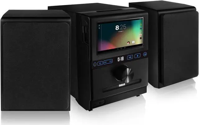 Alt view image 2 of 8 - RCA Home Stereo System w/ Removable 7-inch Android Tablet and Two 20 Watt Bluetooth Speakers