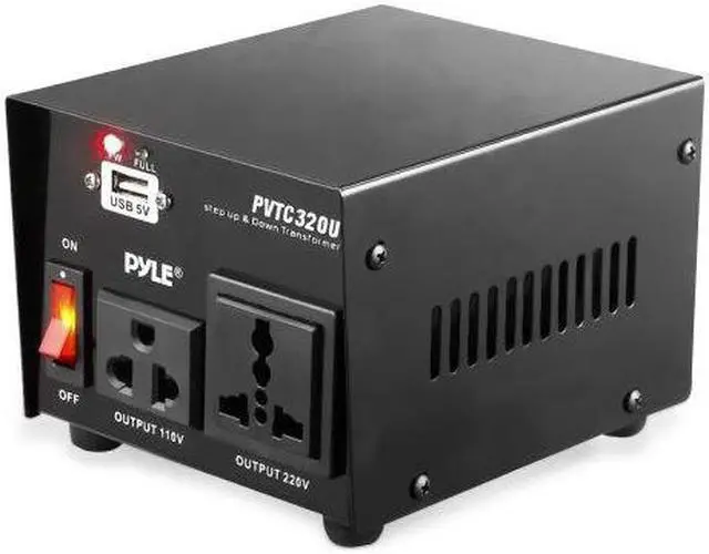Alt view image 4 of 10 - New Pyle PVTC320U 500 Watt Step Up and Step Down Voltage Converter Transformer with USB Charging Port - AC 110/220V