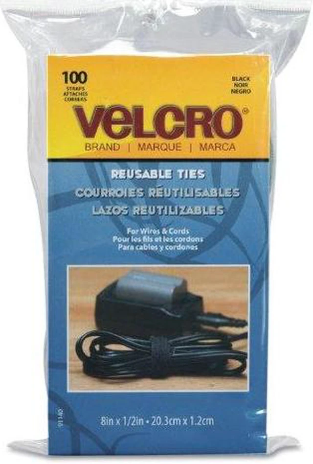 Alt view image 7 of 12 - Reusable Self-Gripping Cable Ties 1/2 x Eight Inches Black 100 Ties/Pack