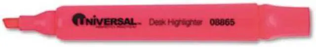 Alt view image 4 of 16 - Universal 08865 Desk Highlighter- Chisel Tip- Fluorescent Pink- 12/Pk