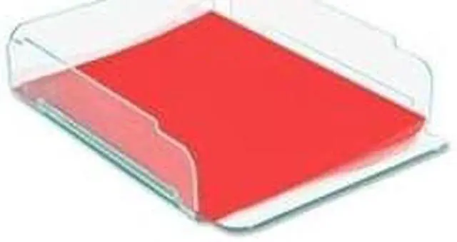 Alt view image 11 of 19 - Lorell Single Stack Letter Tray 10"x13-1/4"x2-1/2" CL/GN Acrylic 80654