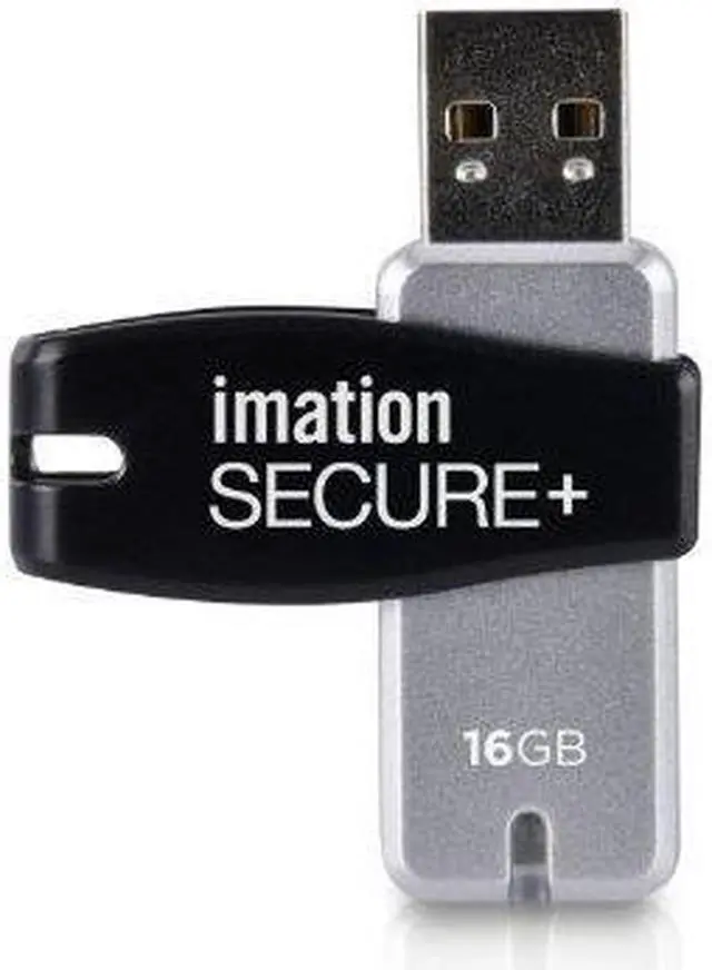 Alt view image 6 of 9 - Imation Secure 16 GB USB 2.0 Flash Drive - Black, Silver
