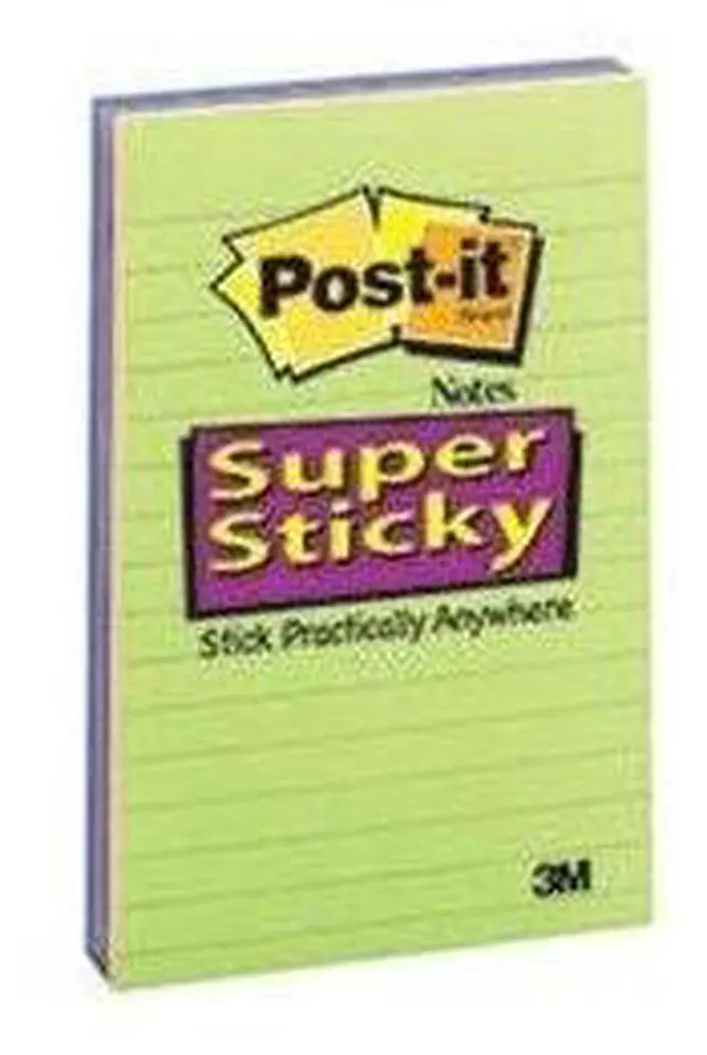Alt view image 3 of 16 - Post-it 4621SSAU Super Sticky Rio de Janeiro Lined Pads, 4" x 6" - Assorted - Paper - Self-adhesive, Repositionable - 4/Pack