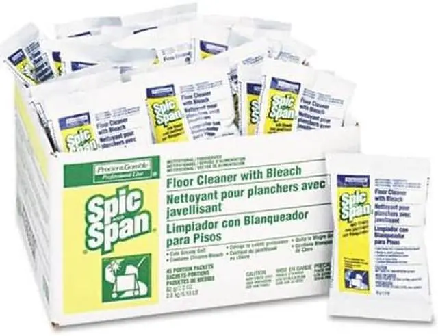 Alt view image 2 of 4 - Spic and Span 02010 Bleach Floor Cleaner Packets- 2.2 oz. Packets- 45/Carton